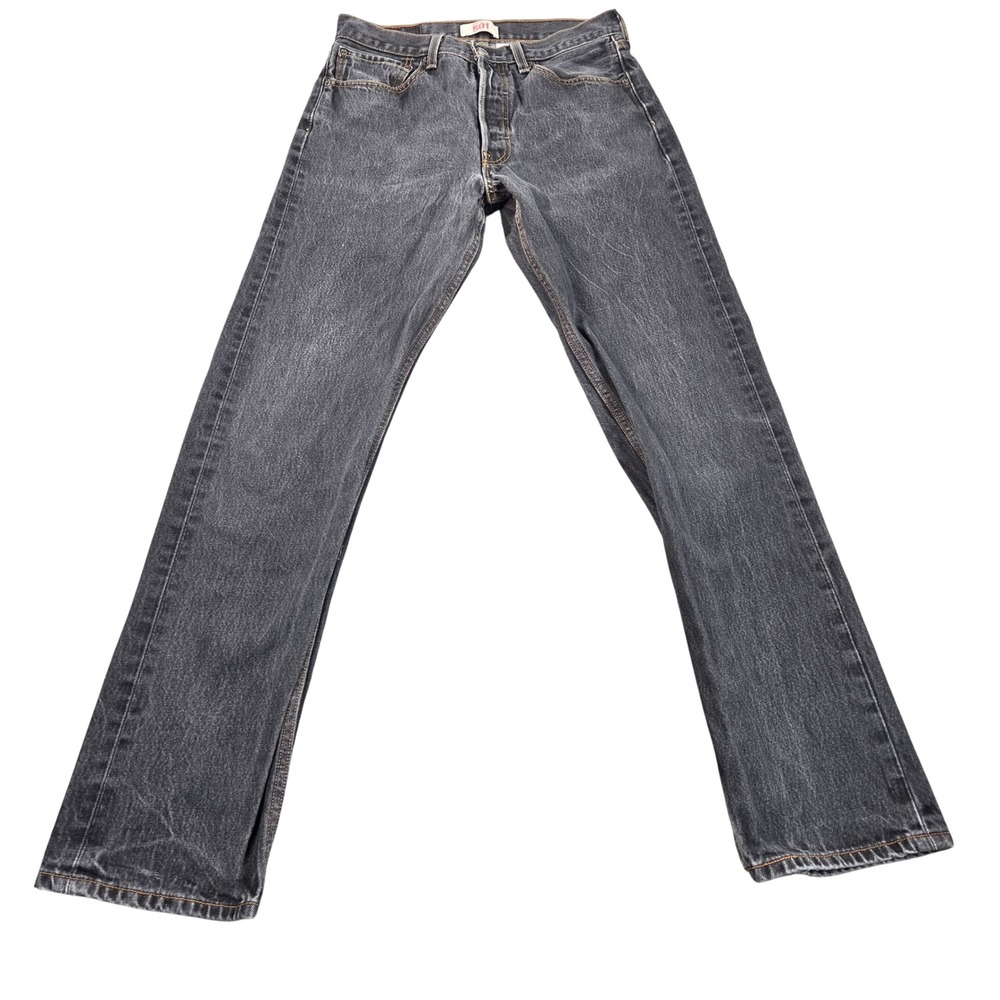 Levis 501 Original Fit Jeans Mens 29x31 (tag 32x36)Black Straight Leg Button Fly
